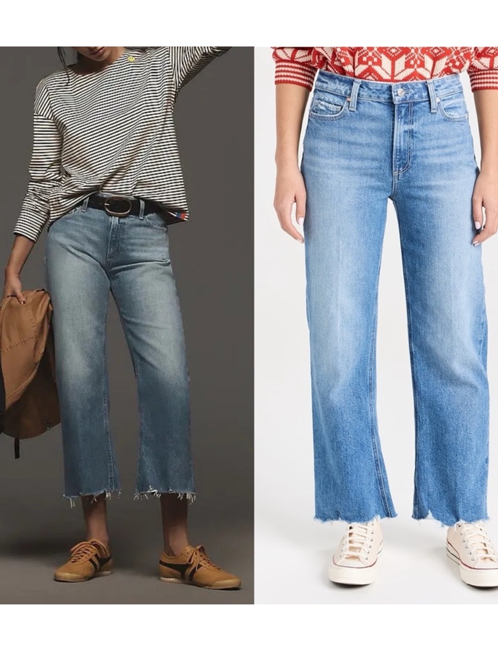 Paige Leenah Ankle Raw Hem Wide Jeans